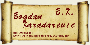 Bogdan Karadarević vizit kartica